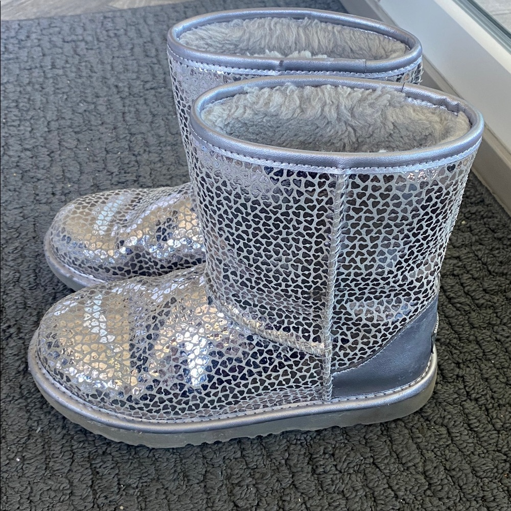 UGG Metallic Silver Girls Boots